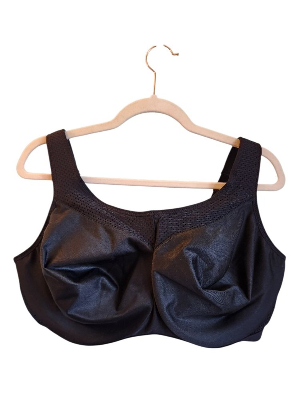 Glamorise Sports Bra 44G Black Women's Sport High Impact Underwire Gym 9066